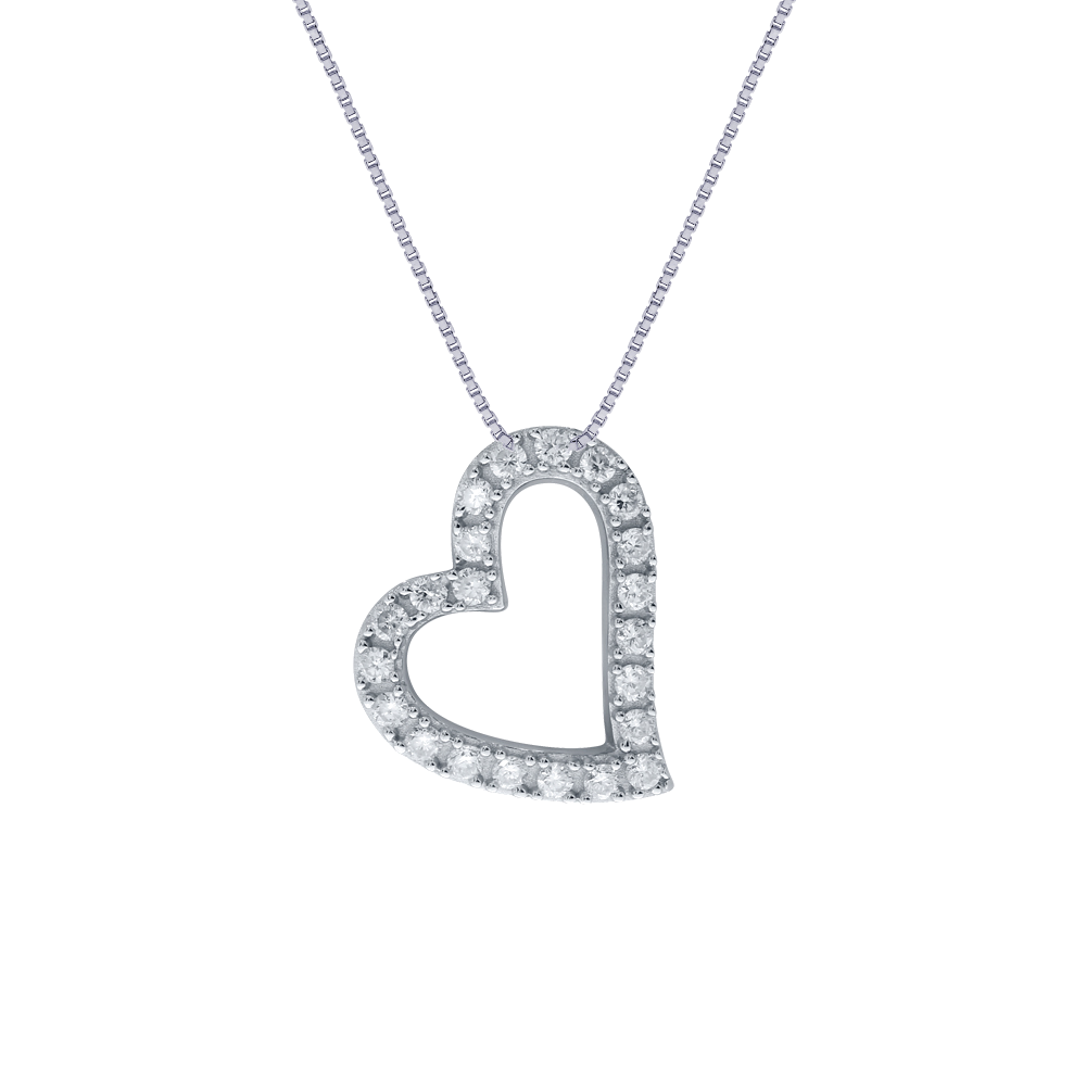 La Joya Lab Grown All Heart Diamond Necklace | White Gold 1/3 ct. tw.