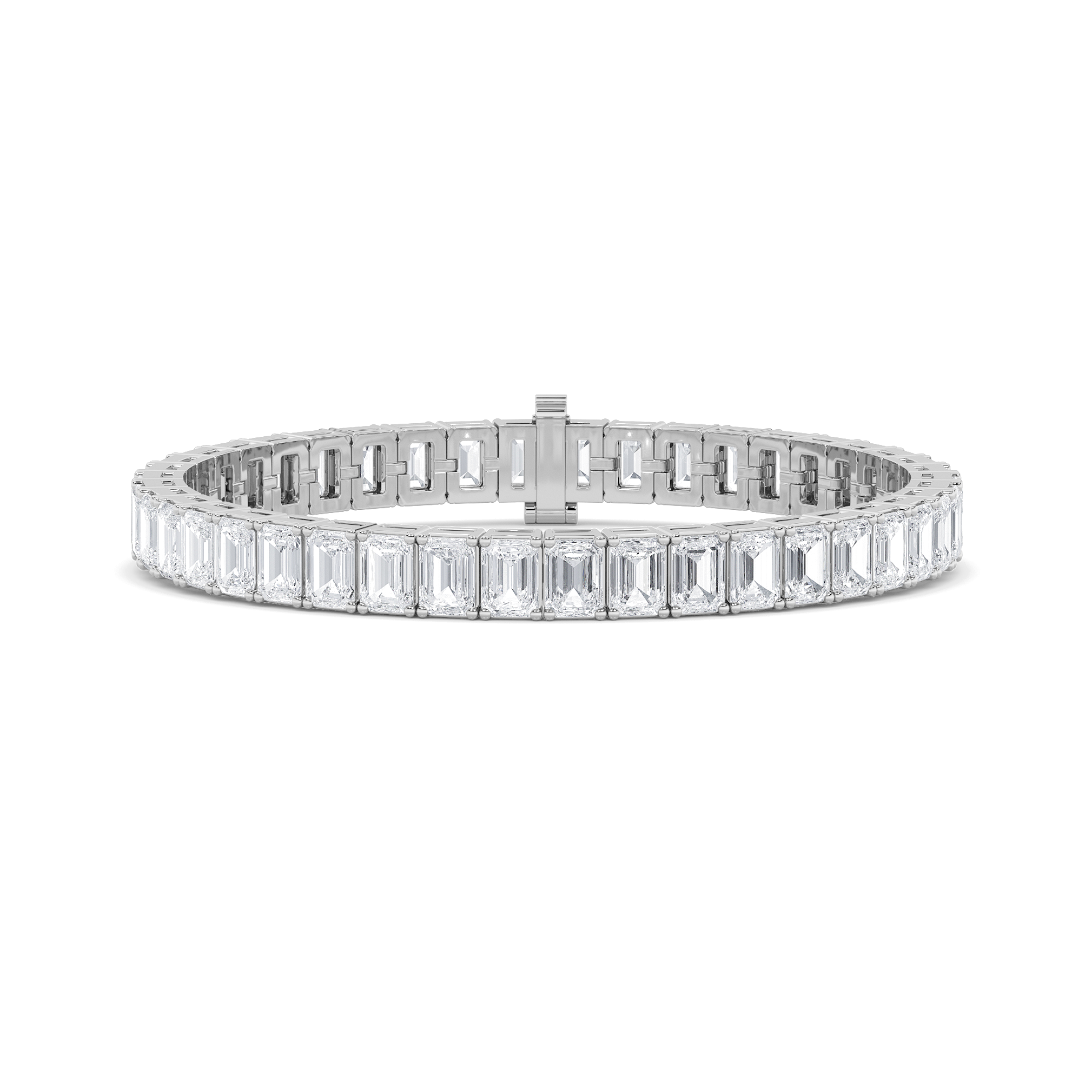La Joya Lab Grown Emerald Gradeur Diamond Tennis Bracelet | 10K White Gold 24 ct.tw.